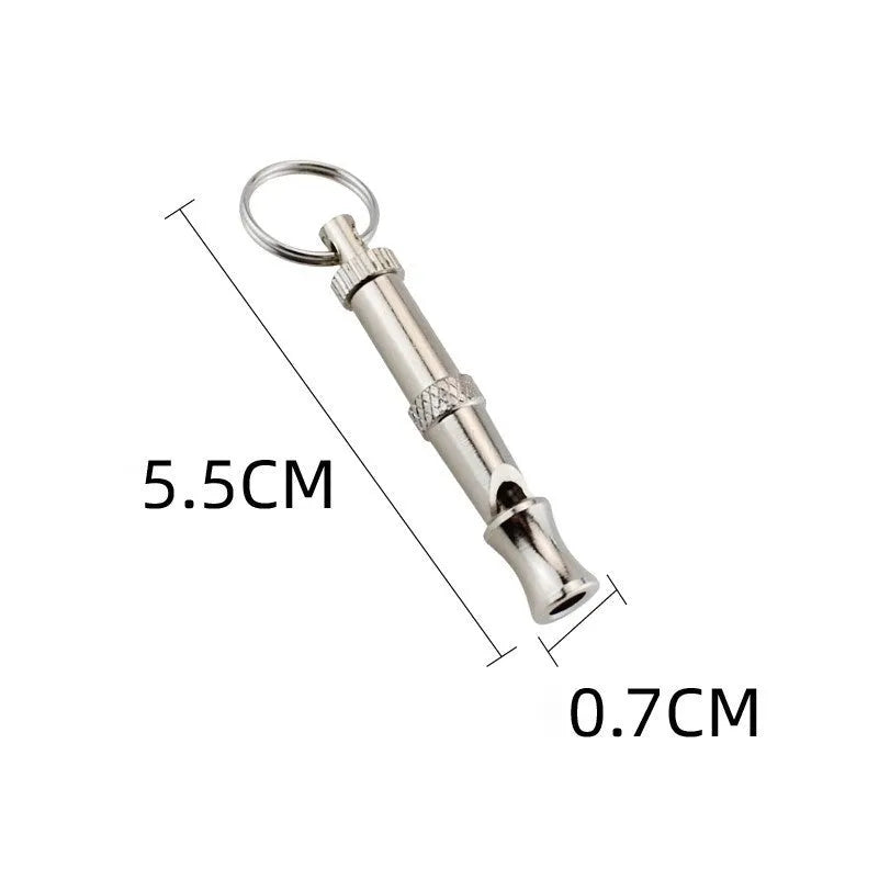 Metallic brass ultrasonic adjustable dog whistle for training with pitch control nut