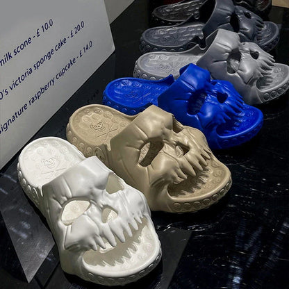 Spooktacular Skull Slides: Comfortable, stylish slippers with a unique skull design, available in a variety of colors and sizes.