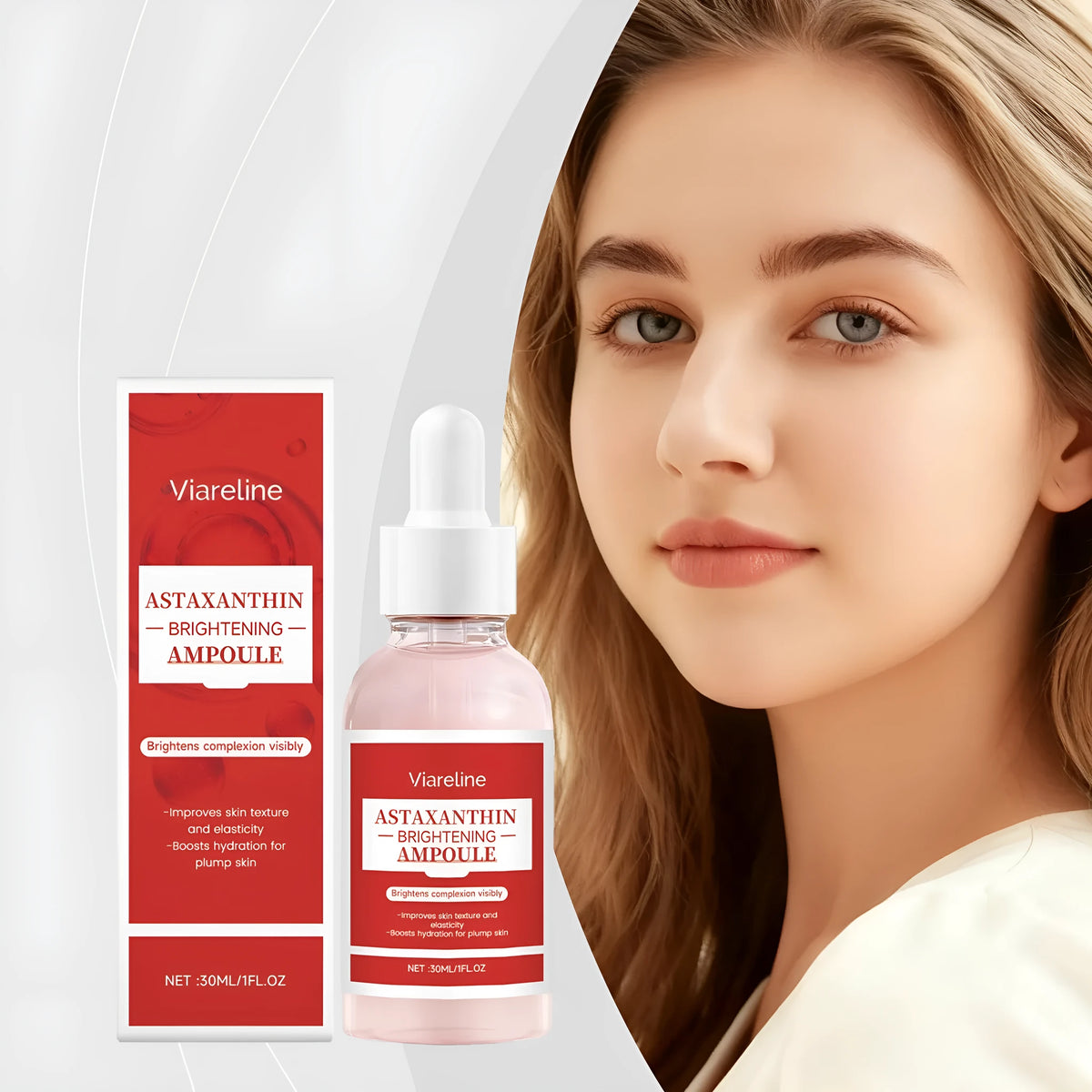 Astaxanthin moisturizing liquid 30ml facial essence bottle for hydration and antioxidant care