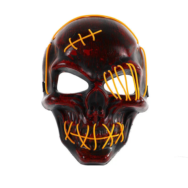 Scary one-eyed pirate mask with glowing LED lights for Halloween costume and party