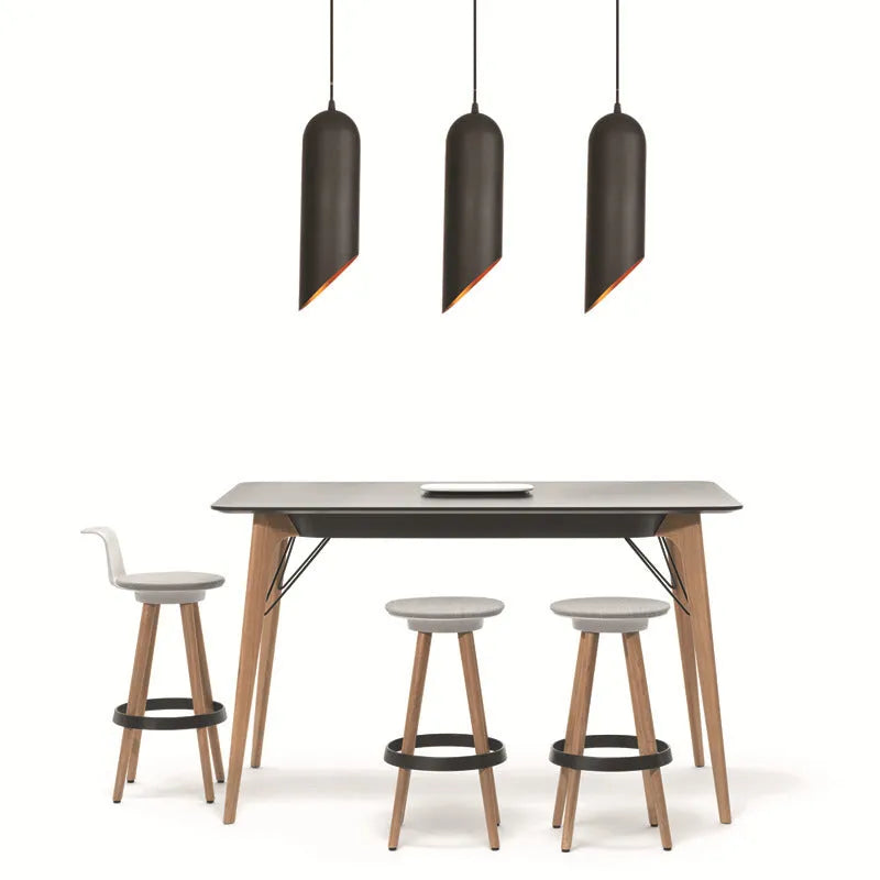 Retro iron art chandelier light fitting in matte black finish with curved arms.