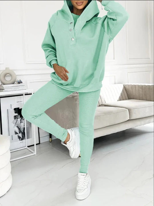 Women's solid colour vest hoodie and pants set in various colours and sizes