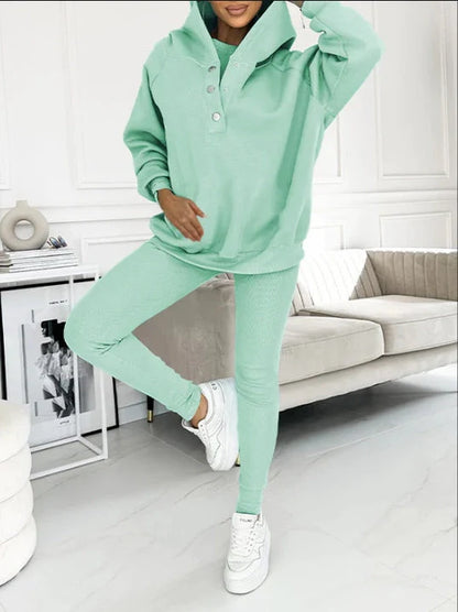 Women's solid colour vest hoodie and pants set in various colours and sizes