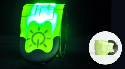 Rechargeable LED sports bracelet in multiple colours for night-time safety