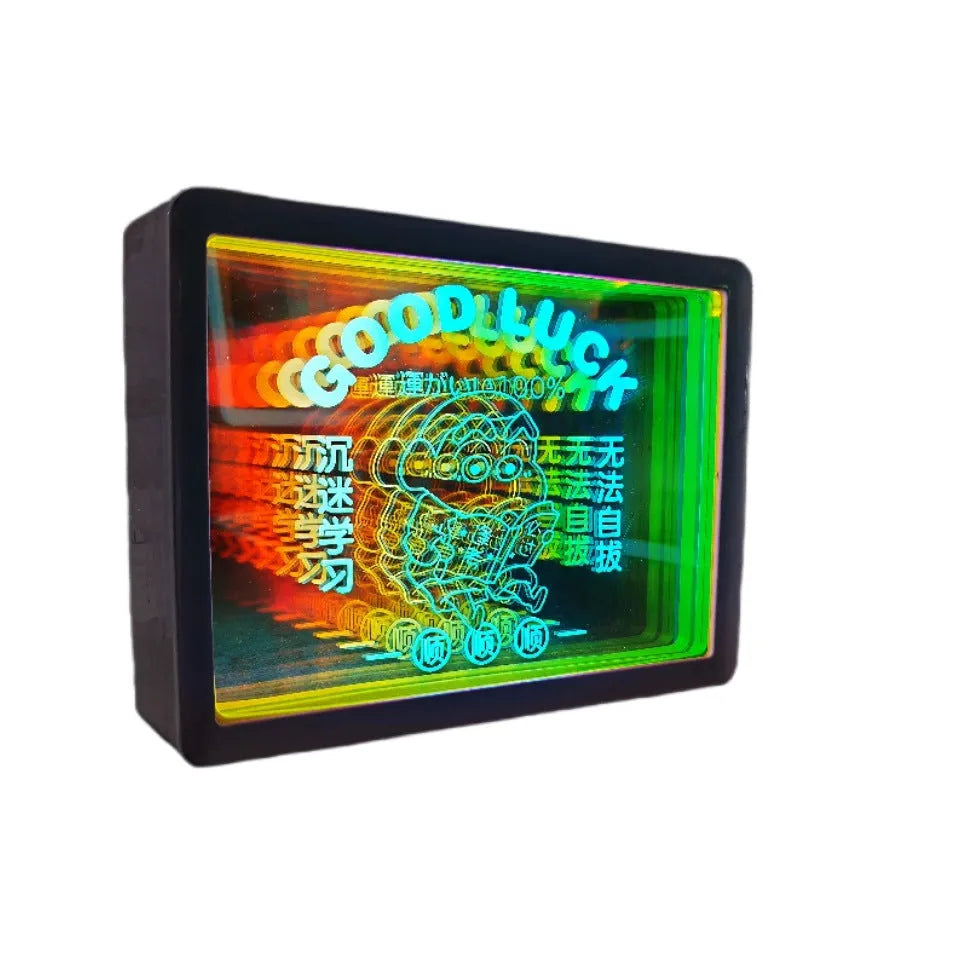 3D colourful table lamp with LED energy-saving lamp beads, compact 21.5x16cm, ILOVEYOU style