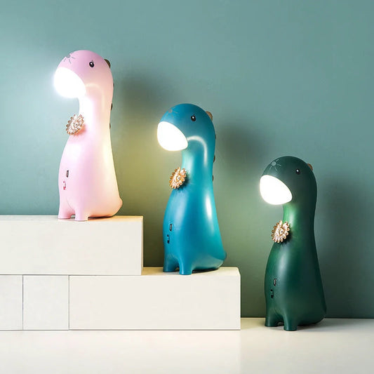 Cute dinosaur LED night light with touch control and rechargeable battery