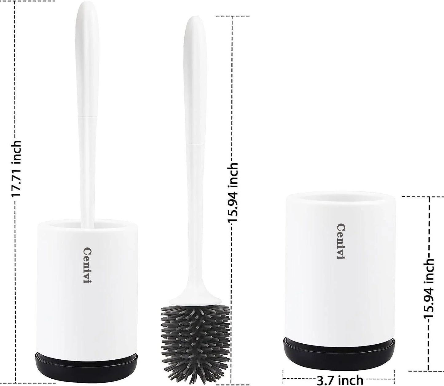 Non-stick Hair Soft Plastic Brush Head Toilet with durable TPR bristles