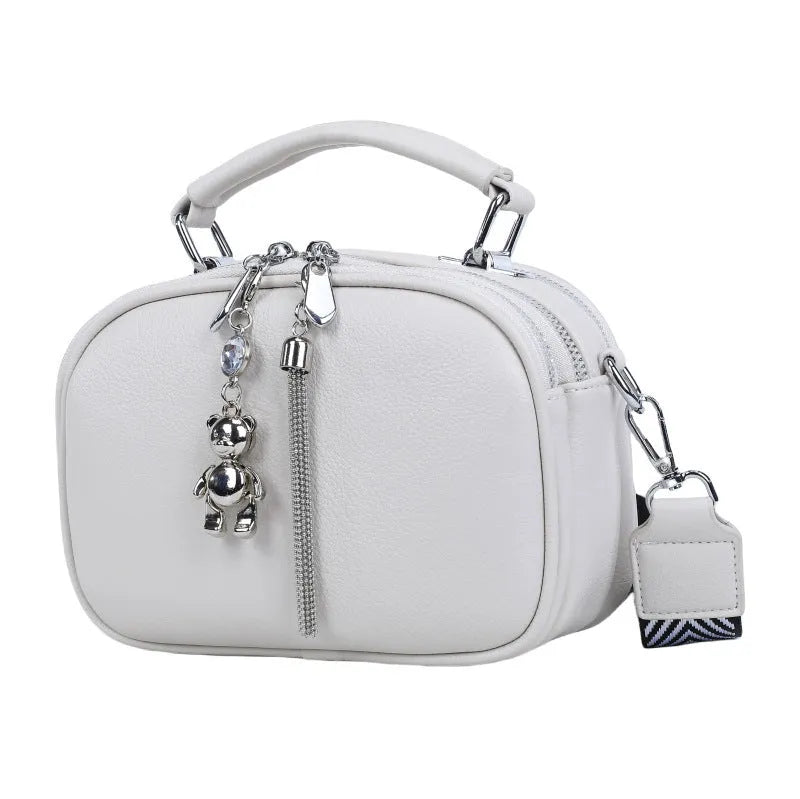 Women's stitching small square bag in oval suitcase shape with mobile phone compartment