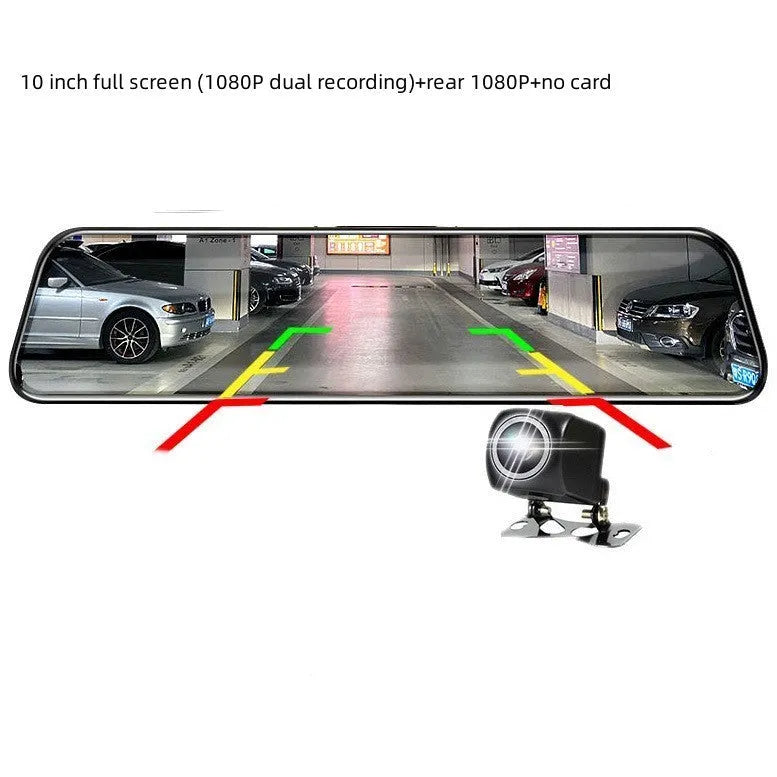 10-inch full touch screen car dash camera with front and rear lenses for dual recording