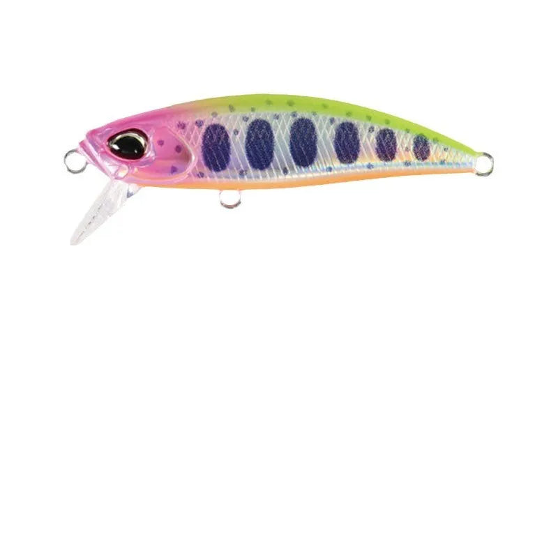 Tossing brand 48mm submerged minnow fishing lure in one of 14 colour variants for mandarin fish and snakehead.