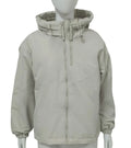 Women's loose fit hooded shell jacket in black, grey, or purple solid colour