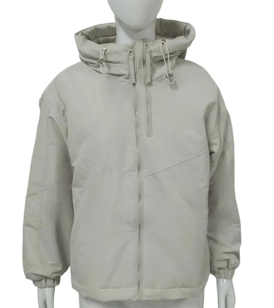 Women's loose fit hooded shell jacket in black, grey, or purple solid colour