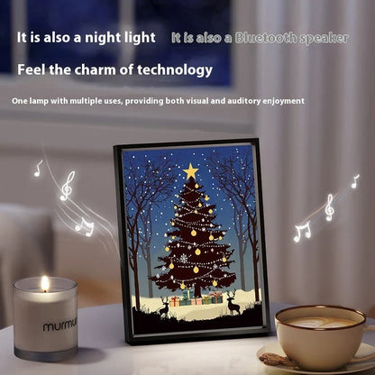 Bluetooth-enabled Christmas tree speaker ornament with luminous display and aluminum alloy frame