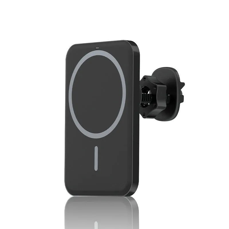 Plastic car wireless charger 15W fast charge in black for Apple 12 13 14 with Type-C interface