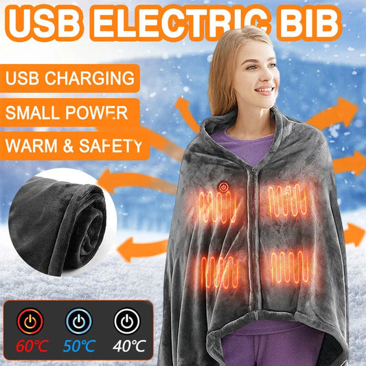 Premium heated plush blanket made of soft coral fleece with adjustable carbon fiber heating elements