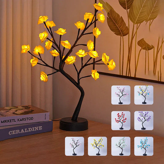 Elegant USB-powered flower lamp with detailed 3D rose design, providing warm, ambient lighting for any room