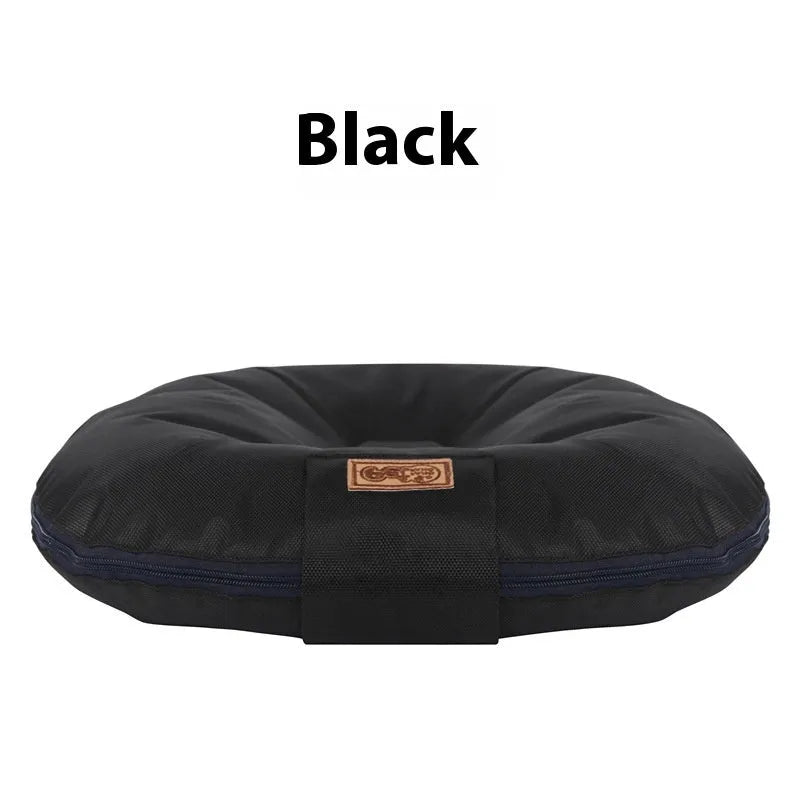Removable washable Oxford cloth pet mattress for dogs in black, shown with dimensions 55cm by 45cm.
