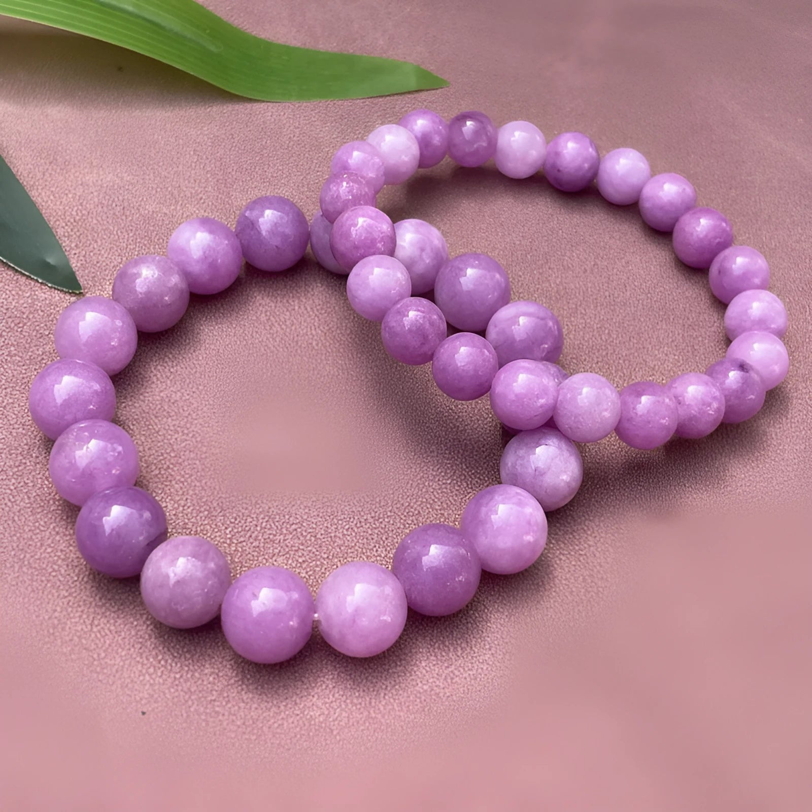 Chinese style quartz jade bracelet with Purple Six Words Curse multi-circle design in multiple bead sizes