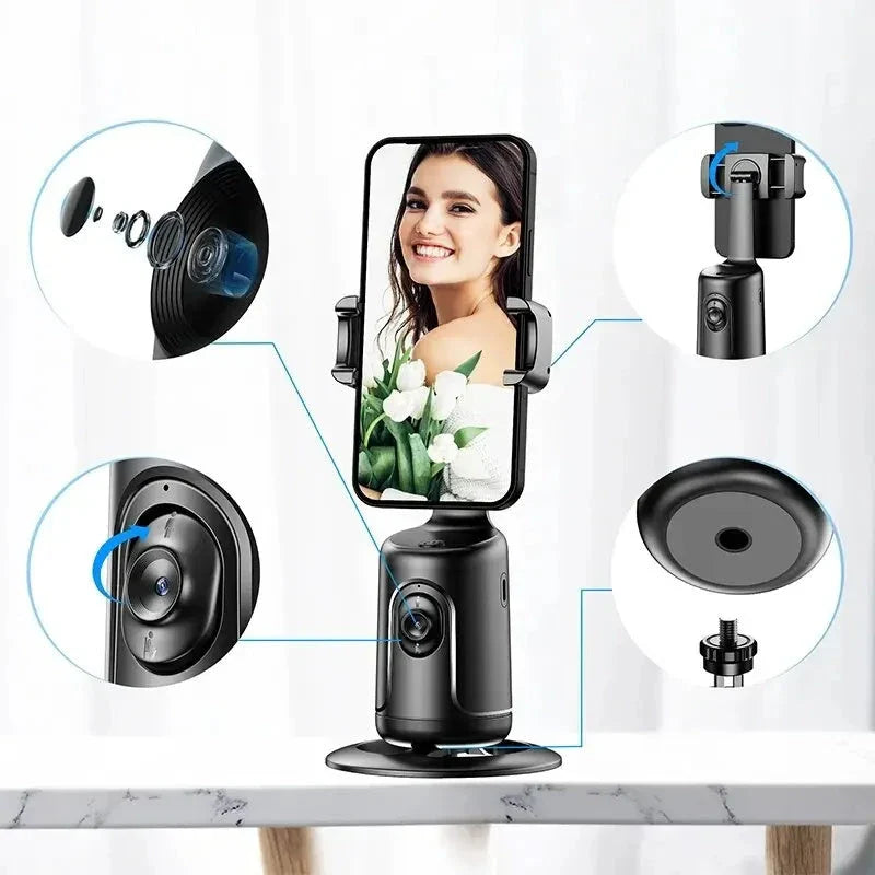 Hands-Free Smartphone Gimbal with AI Face Tracking for Smooth Video Stabilization and Professional-Grade Content Creation