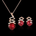 Alloy bridal jewellery set with necklace and matching earrings on a water wave chain.