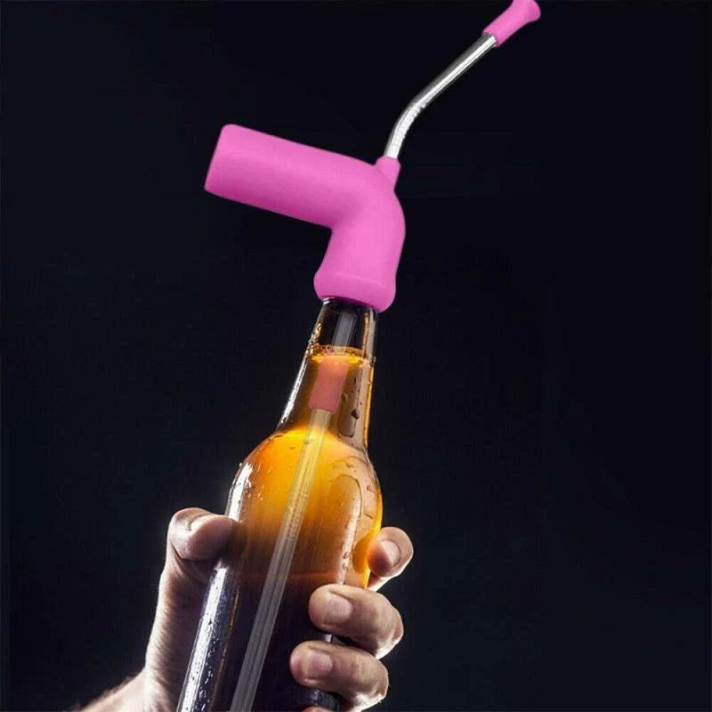 Speedy Swig Premium Beer Snorkel - Durable Stainless Steel and Plastic Construction for Smooth, Fast Drinking