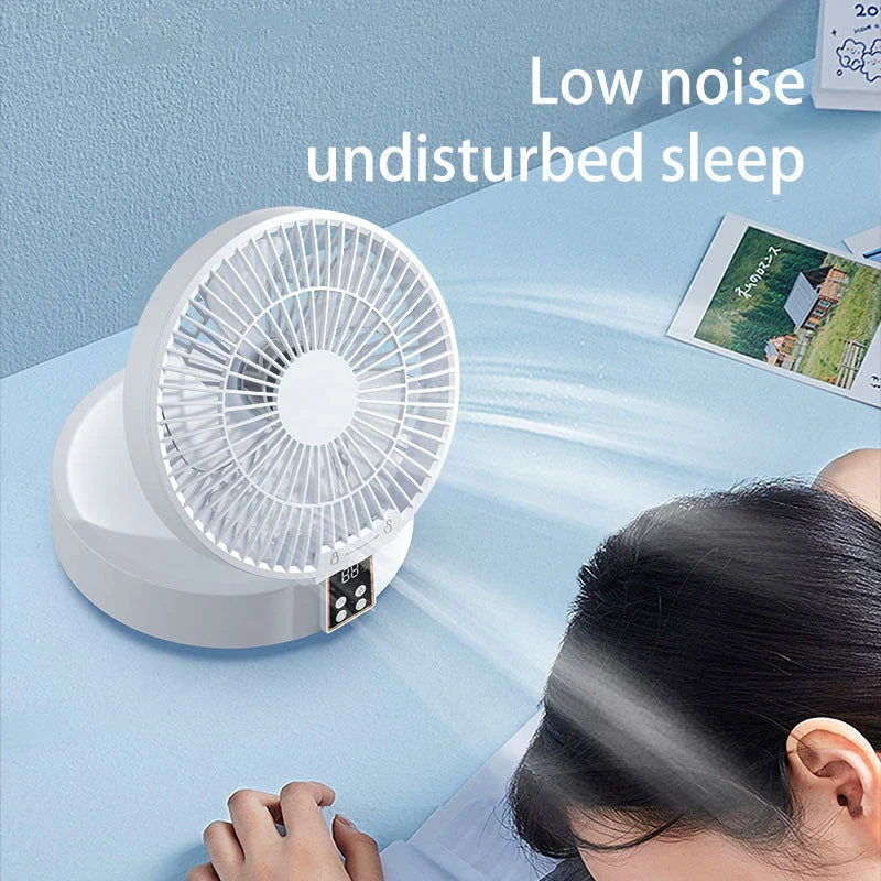 Rechargeable Portable USB Folding Fan with Night Light and Air Cooler - Premium Home Comfort Solution