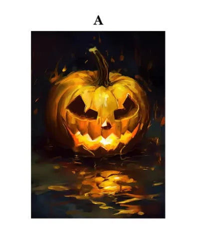 Ghost tea party Halloween canvas painting, modern simplicity style, available in 20x30cm 30x40cm 40x50cm