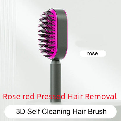 3D Air Cushion Hair Brush in elegant white, showcasing wide comb teeth and ergonomic handle
