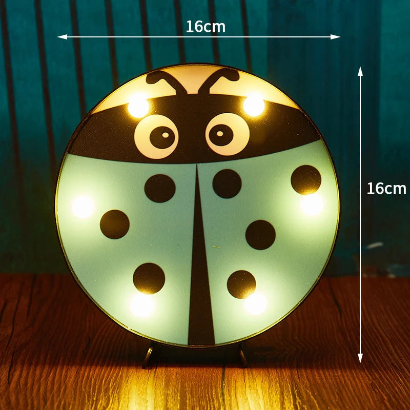 Halloween LED light decorations in pumpkin, ladybug, and bat designs
