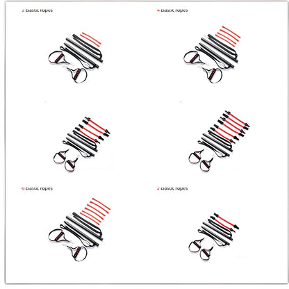 Body workout trainer bar with 100cm pole, adjustable emulsion resistance bands and rubber buckles for home strength exercises