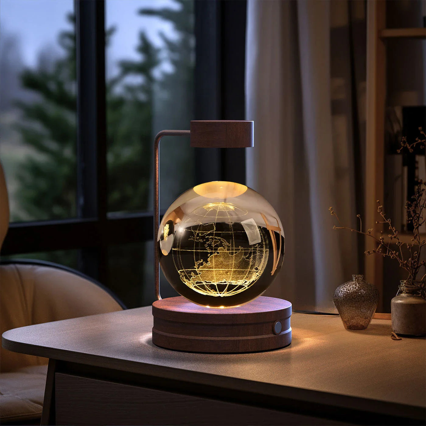 Dazzling crystal ball nightlight with captivating cosmic designs, creating a warm, soothing ambiance in your home