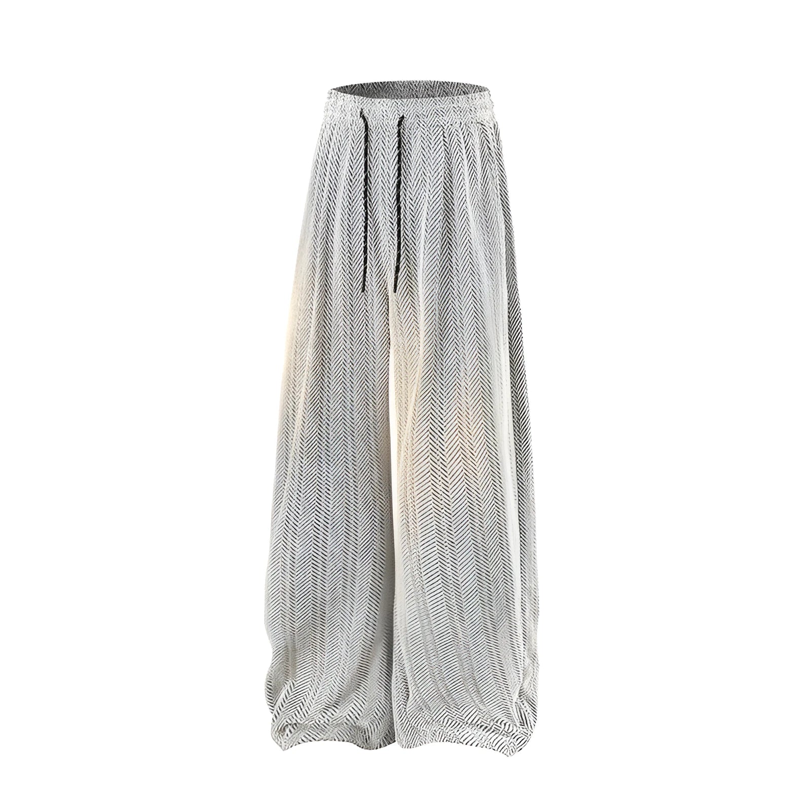 Hollow-out fleece-lined trousers with straight-leg cut and elastic waistband
