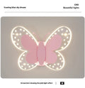 Creative cartoon butterfly acrylic wall lamp for children's bedroom in white and pink colour