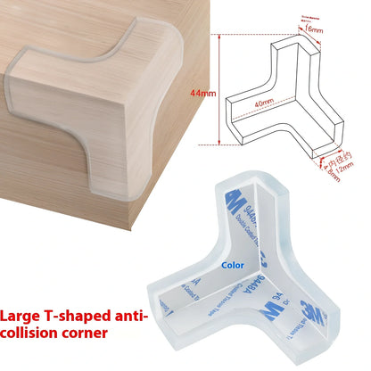 L-shaped baby silicone protective pad in soft PVC with 3M glue for table corner safety, thickened 2cm padding