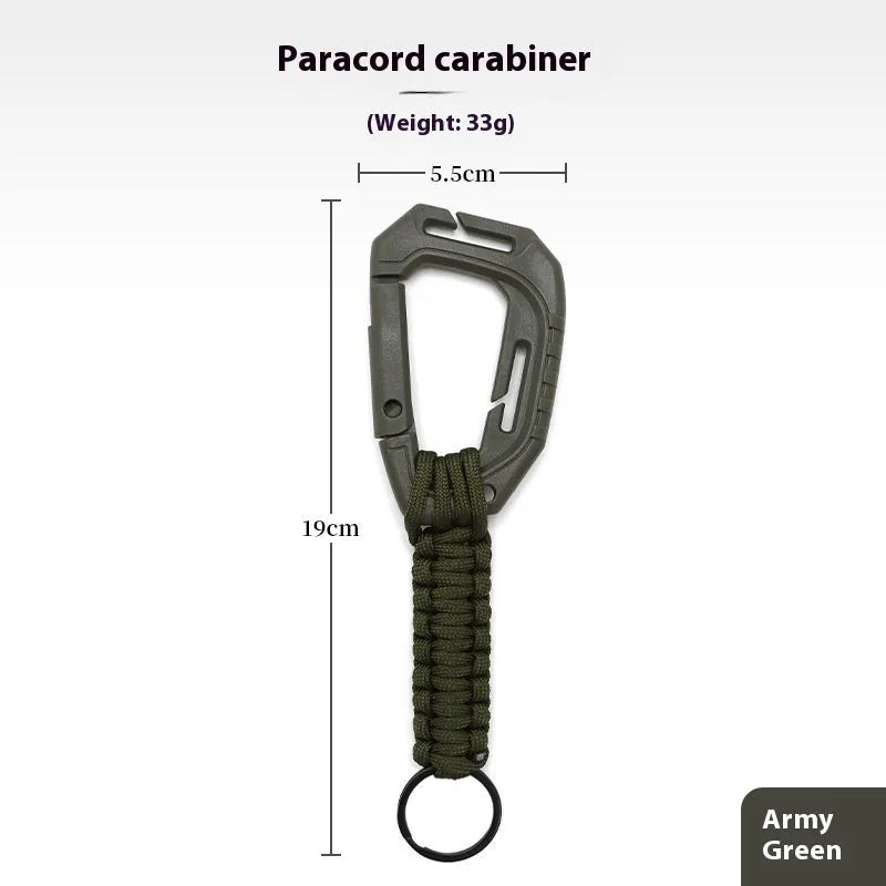 Outdoor mountaineering woven D-shaped plastic hook in black colour