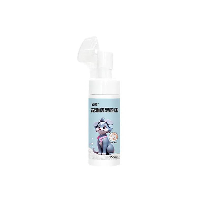 Pet foot cleaning foam 150ml with brush for dogs and cats paw cleaning