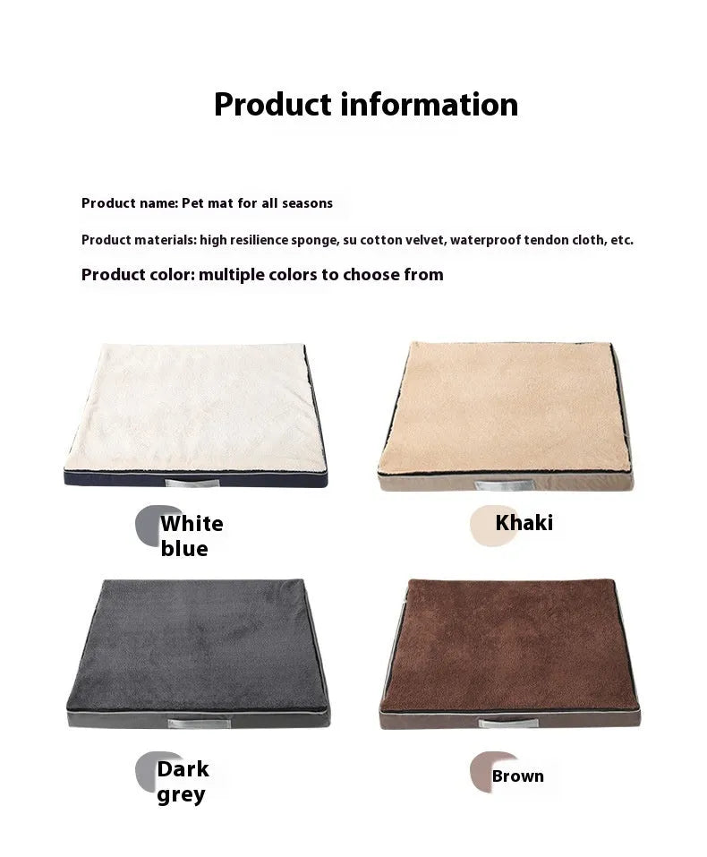 Brown removable washable memory sponge dog mat measuring 100x75x10cm on a wooden floor.