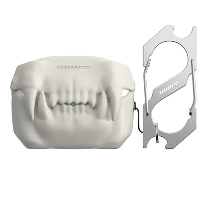 Halloween themed silicone AirPods case with teeth design and keychain