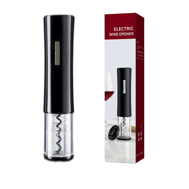 Rechargeable electric wine opener with LED light and tin foil cutter