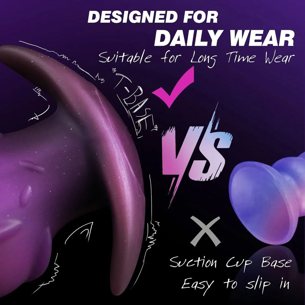Liquid silicone masturbator in purple, gold, or black available in sizes S, M, L, XL