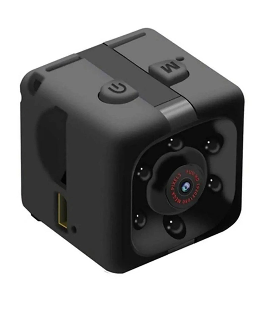 Black mini USB night vision camera with cable for 1080P recording and infrared capability