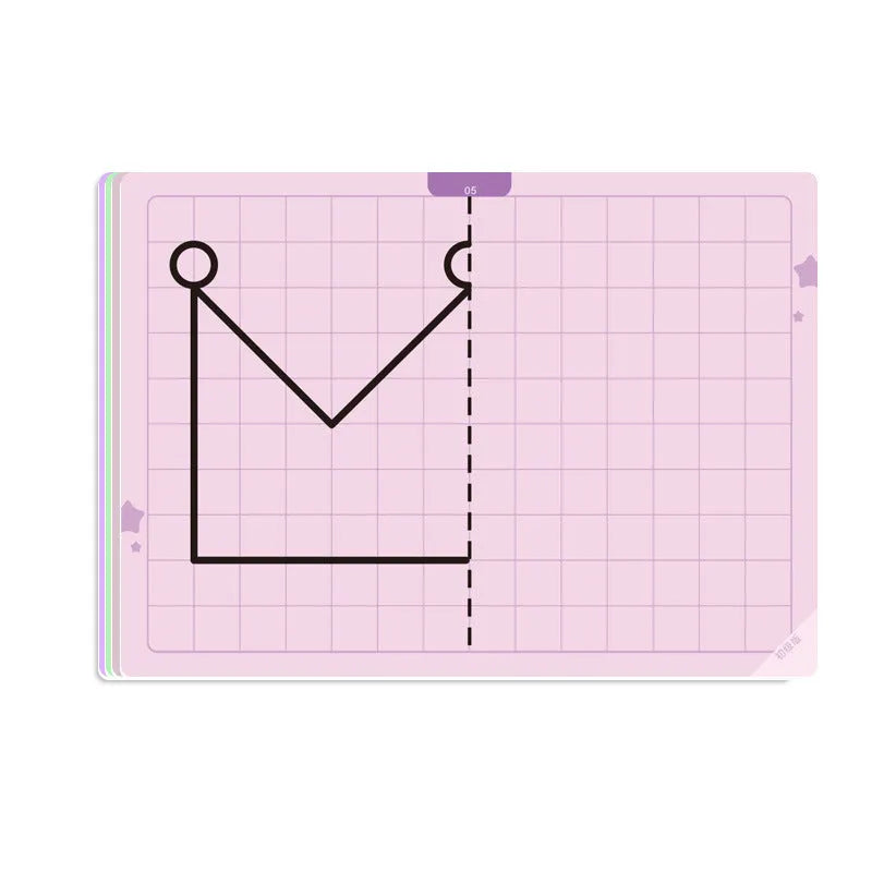 Symmetrical grid drawing toy set with 20 paper cards, pen, and eraser for teenagers