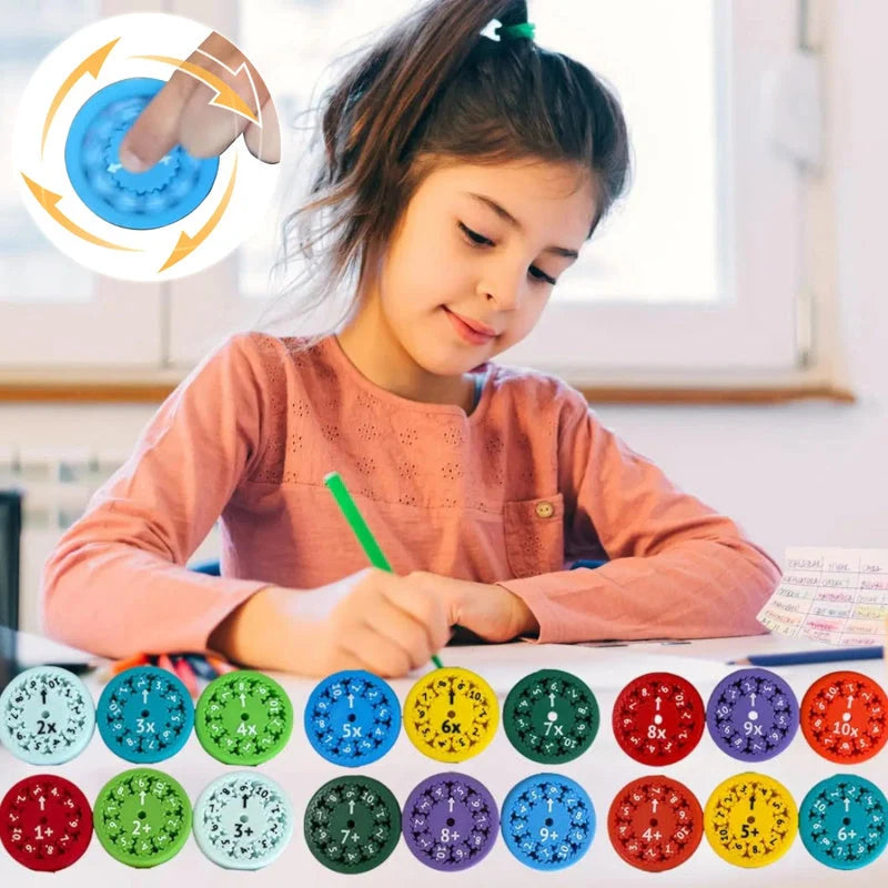 Colourful Math Fidget Spinners set for kids' math learning