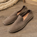 Handmade men's low-top casual shoes in first layer cowhide leather with rubber sole