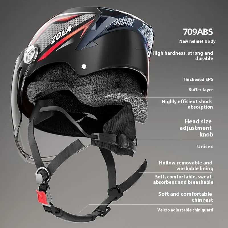 A child's 3C safety-rated half helmet for battery motorcycles, shown in a light brown double mirror colour variant.