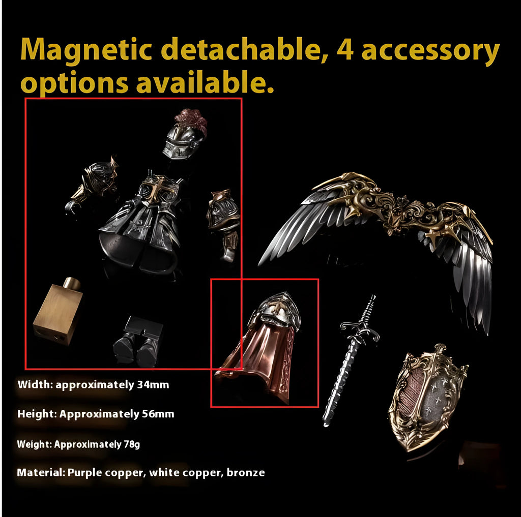 Copper Paladin national style decorative ornament set with holy sword and shield on a table