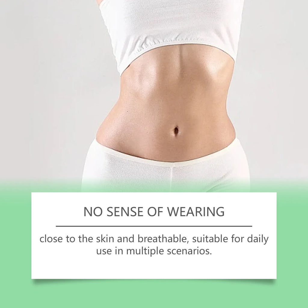 Pack of four slimming nano microneedle adhesive patches on skin.
