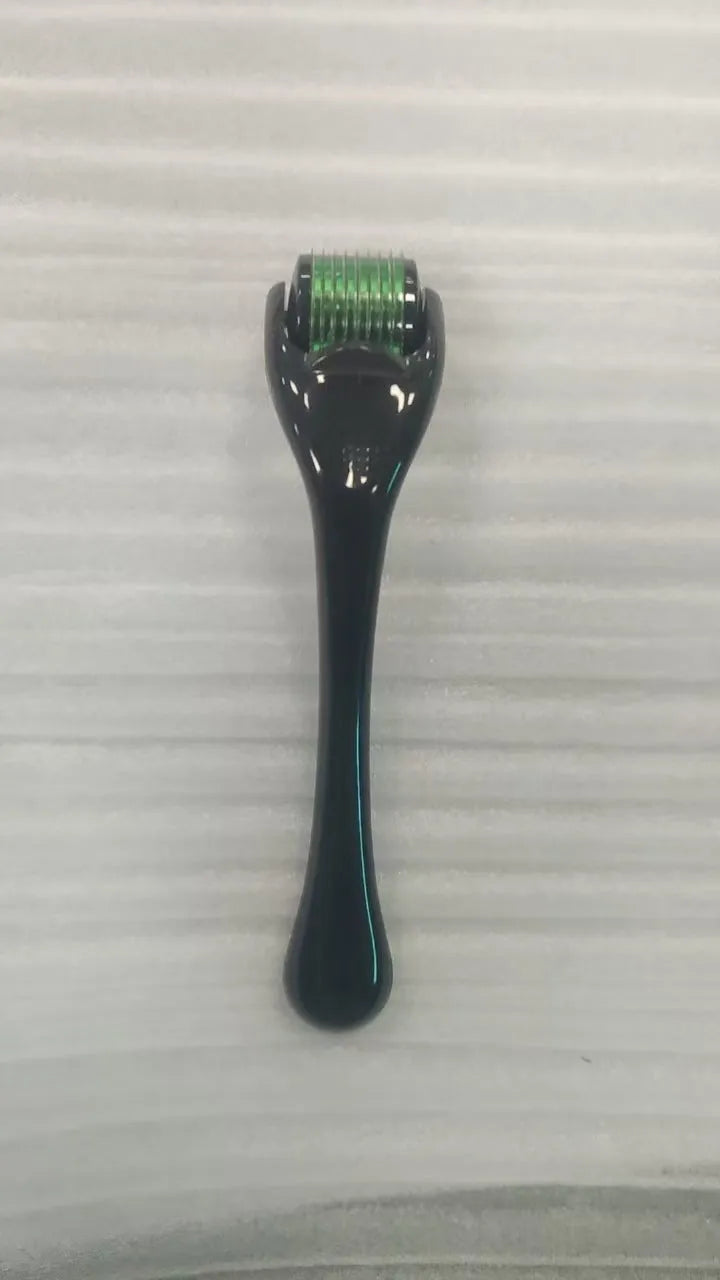 540 needle microneedle derma roller with colour wheel on black handle, showing 0.25mm specification.