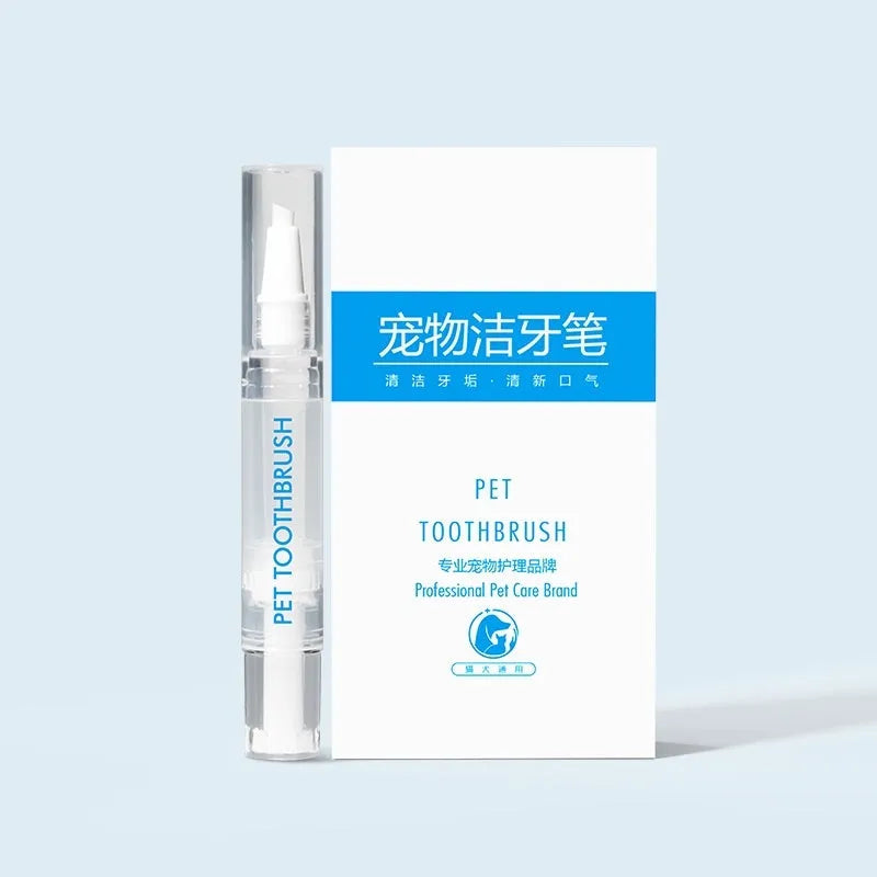 Pet toothbrush pen for dogs with built-in toothpaste dispenser