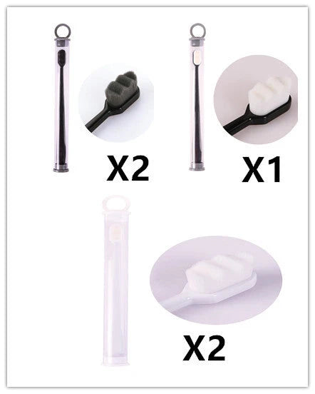 Ultra-fine nylon toothbrush with super soft 2.3cm bristles for sensitive gums